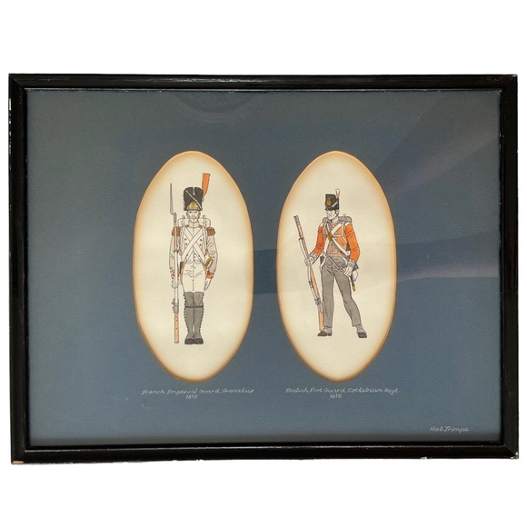 Artwork by Herb Trimpe of Historical French+British Military Uniforms, Dyptique